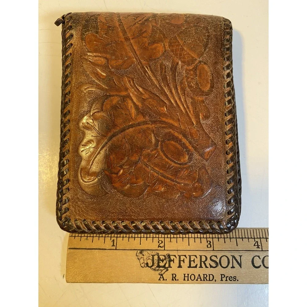 Hand Tooled Genuine Leather Bifold Wallet Leather Men Wallet